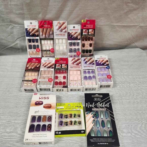 A lot of 14 packs of Kiss Nails Impress - Picture 1 of 4